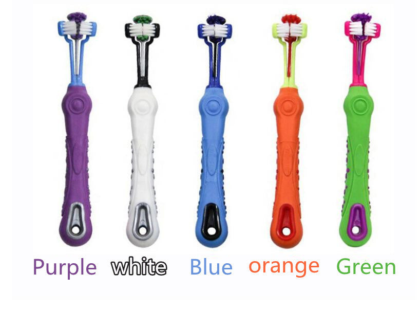 Double-Headed Pet Toothbrush for Dogs and Cats: Dental Finger Cleaning Supplies"