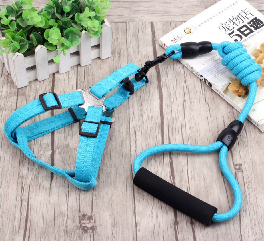 Durable Dog Leash, Adjustable Dog Collar, and Pet Harness Rope Set