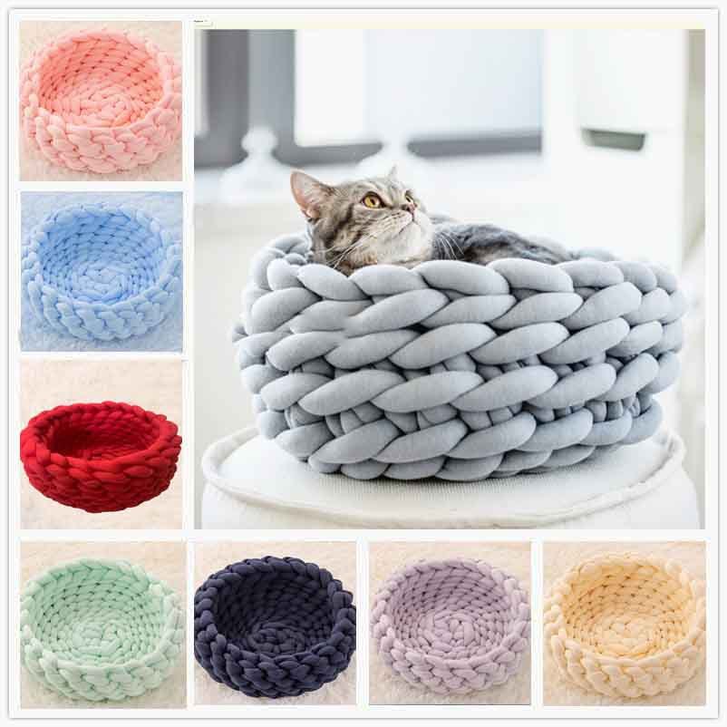 Plush Round Cat House Cushion: Soft, Warm, and Fluffy Pet Bed