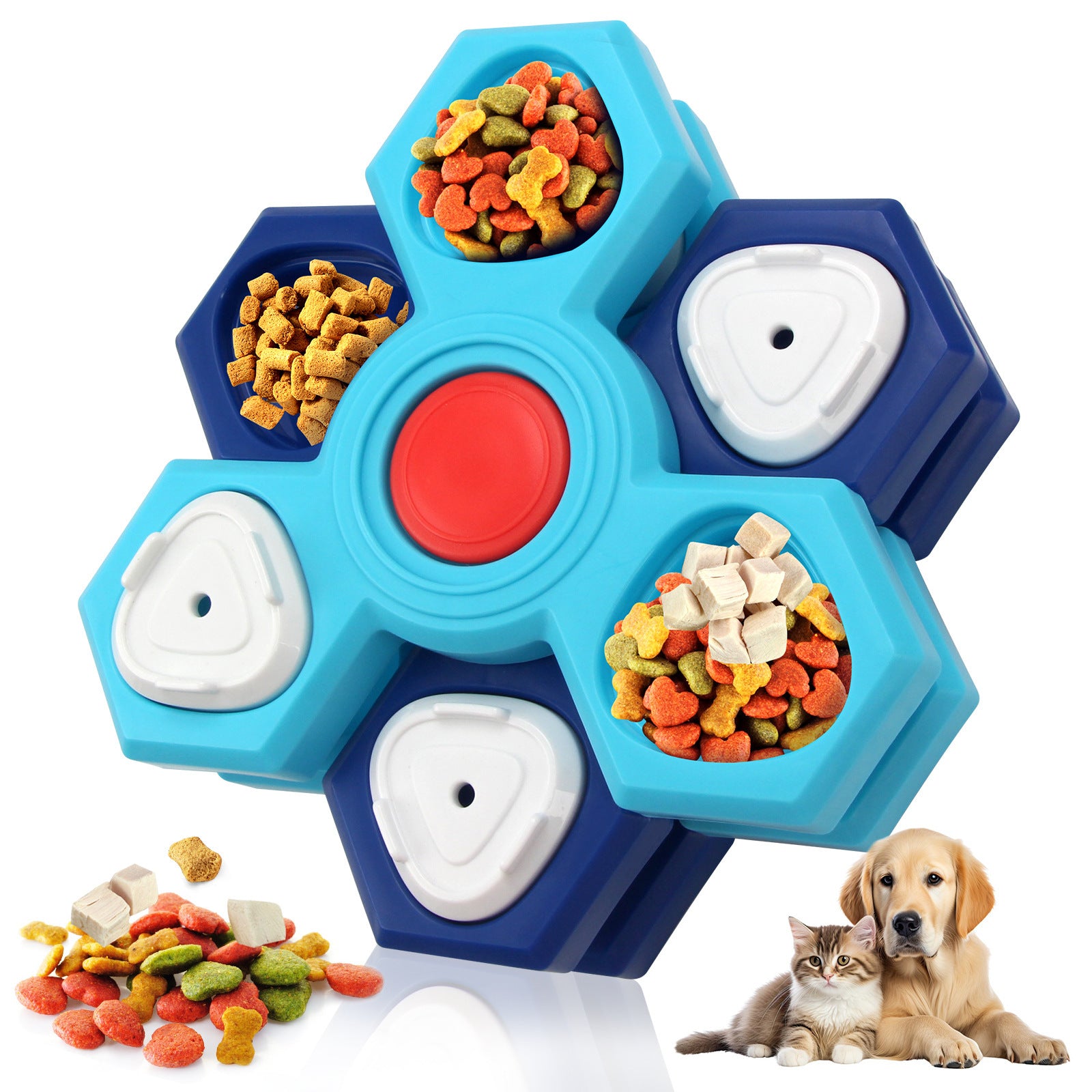 4-Layer Interactive Slow Feeder Dog Bowl: Non-Slip Puzzle Game for Slow Eating